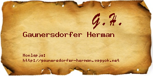Gaunersdorfer Herman névjegykártya