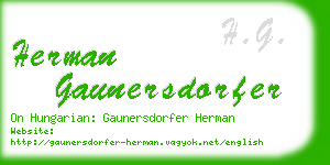 herman gaunersdorfer business card